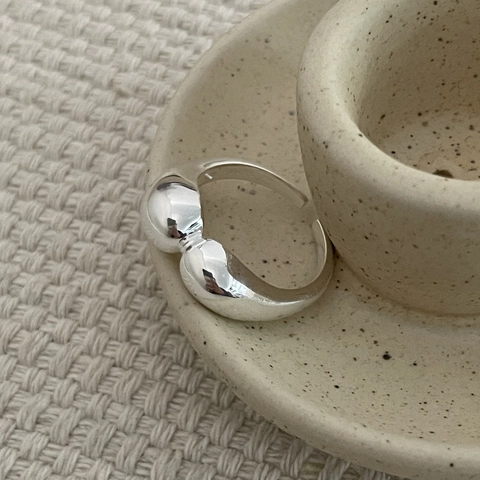 925 Sterling Silver Adjustable Open Ring Minimalist Irregular Fluid Design Mirror Polished Finger Ring For Women Jewelry Gift