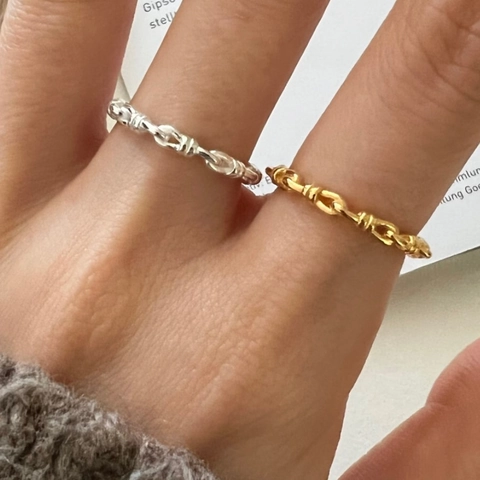 925 Sterlingsilber Geknotet Gewinde Weben Verstellbar Offener Ring Für Damen Minimalistisch Vintage Personalisiert Schmuck