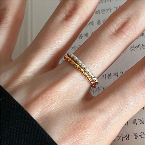Minimalistischer Ring Aus 925 Sterlingsilber Für Damen Verstellbar Mit Gedrehtem Seildesign Und 18K Vergoldung Elegantes Schmuck
