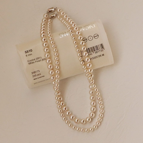 French Vintage Elegant Round Artificial Pearl Necklace For Women With 925 Sterling Silver Clasp High Gloss Imitation Artificial Pearl Clavicle Chain Jewelry Gift