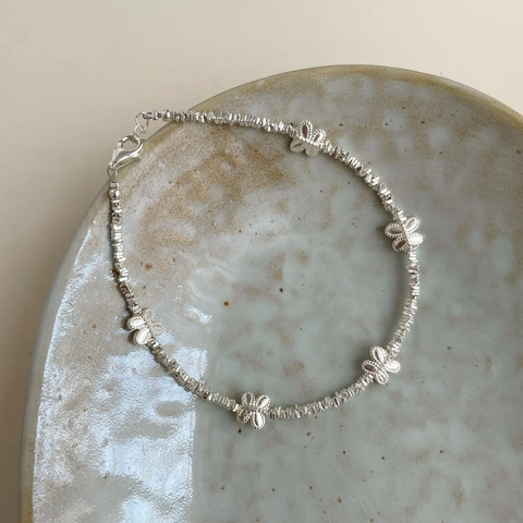 Pulsera de Lazo de Mariposa de Plata de Ley S925 Para Mujer Estilo Dulce Cadena Ajustable Joyería de Moda Accesorio