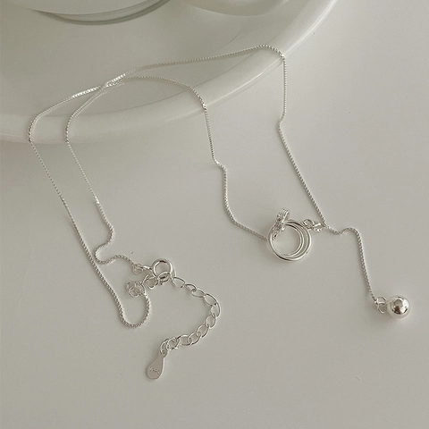 925 Sterlingsilber Ineinandergreifende Doppelkreis Anhänger Halskette Für Damen Minimalistische Planetenring Schlüsselbeinkette Schmuck