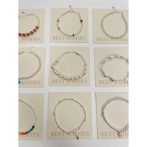 S925 Sterling Silver Artificial Pearl Beaded Charm Bracelet For Women Niche Design Heart Tulip Flower Geometric Adjustable Bracelet Jewelry Gift