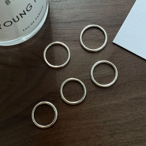 Minimalist 925 Sterling Silver Plain Band Ring For Women High Polish Geometric Stackable Finger Ring Fashion Jewelry Gift