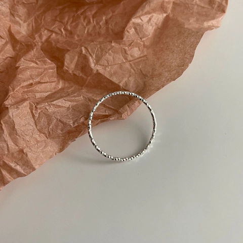 S925 Sterling Silver Sparkling Diamond-cut Ring For Women Minimalist Geometric Textured Finger Ring Fashion Jewelry Gift
