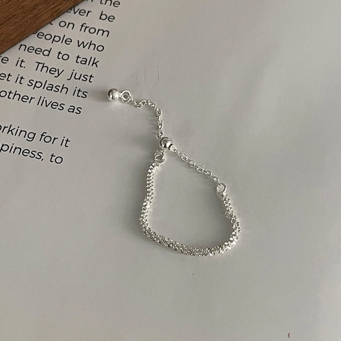 S925 Sterlingsilber Verstellbarer Kettenring Für Damen Minimalistisch Zierlich Schiebeschnalle Quaste Offener Ring Schmuck