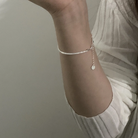 S925 Sterling Silver Bracelet Minimalist Sparkling Chain For Women Elegant Daily Adjustable Jewelry Gift