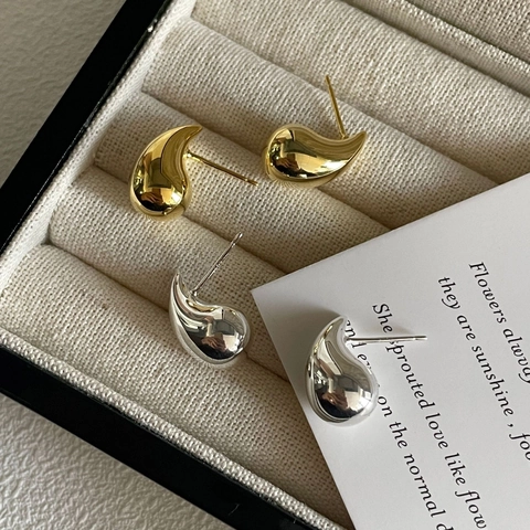 925 Sterlingsilber Wassertropfen Ohrstecker Hochglanzpoliert Minimalistische Ohrringe Für Damen Täglicher Büro Schmuck