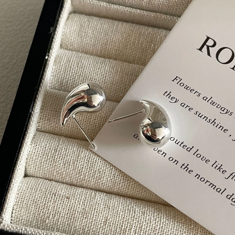 925 Sterlingsilber Wassertropfen Ohrstecker Hochglanzpoliert Minimalistische Ohrringe Für Damen Täglicher Büro Schmuck