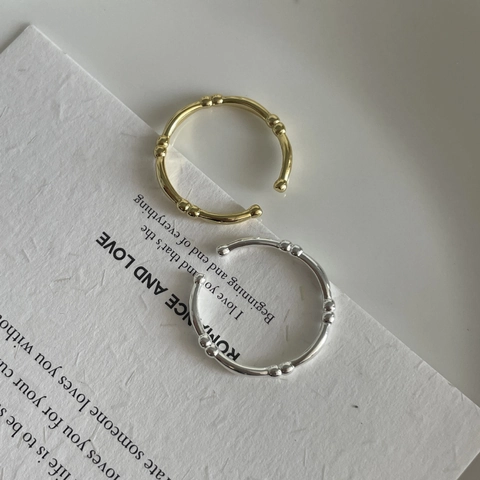 S925 Sterlingsilber Minimalistisch Bambusgelenk Offener Ring Für Damen Verstellbarer Geometrischer Schlichter Silber Gold Fingerring Schmuck