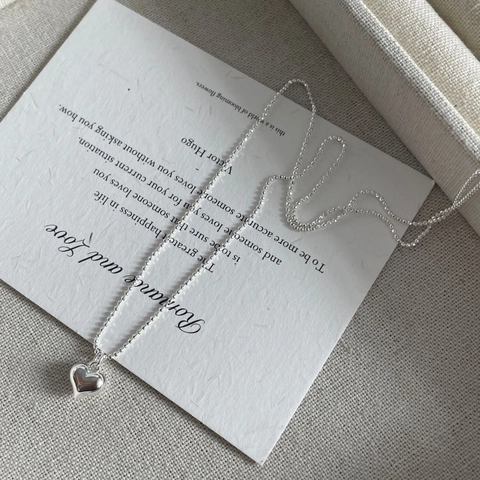S925 Sterlingsilber Herz Anhänger Halskette Koreanischer Stil Einfache Kleine Herz Schlüsselbeinkette Damen Schmuck Geschenk