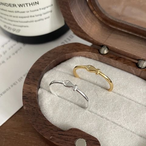 925 Sterlingsilber Fisch Offener Ring Für Damen Minimalistische Mode Tier Strass Verstellbarer Fingerring Schmuck Geschenk