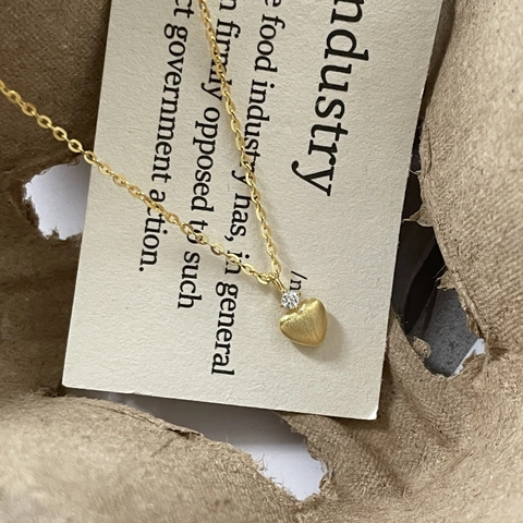 925 Sterling Silver Heart Pendant Necklace for Women Korean Minimalist Brushed Texture Rhinestone Clavicle Chain Jewelry