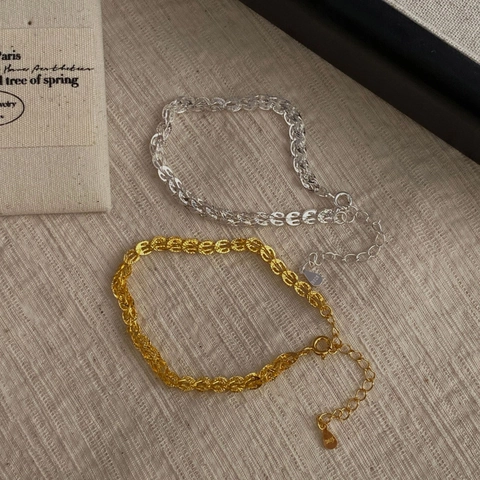 S925 Sterling Silber Geflochtenes Kettenarmband Für Damen Phönix-Schwanz Gedrehtes Seilglied Verstellbarer Minimalistischer Schmuck