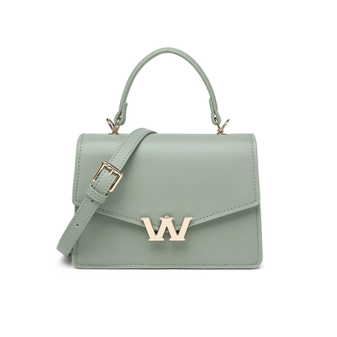 Damen PU Leder Kleine Quadratische Tasche Mit Goldenem Metallbuchstaben Verschluss Elegante Umhängetasche Verstellbarer Riemen Tagesschultertasche