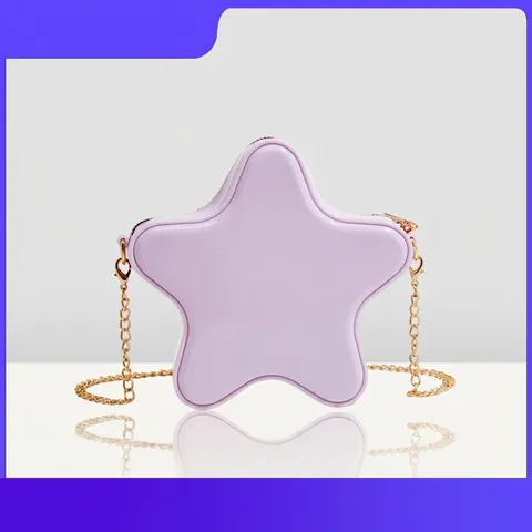Star Shaped Mini Crossbody Bag PVC Jelly Bag Gold Chain Strap Macaron Color Fashion Shoulder Handbag For Women Girls