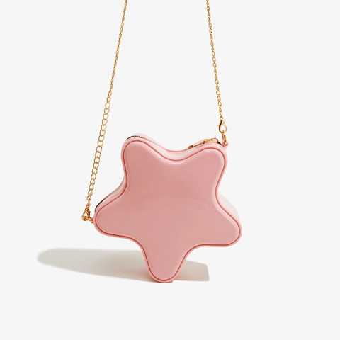 Star Shaped Mini Crossbody Bag PVC Jelly Bag Gold Chain Strap Macaron Color Fashion Shoulder Handbag For Women Girls
