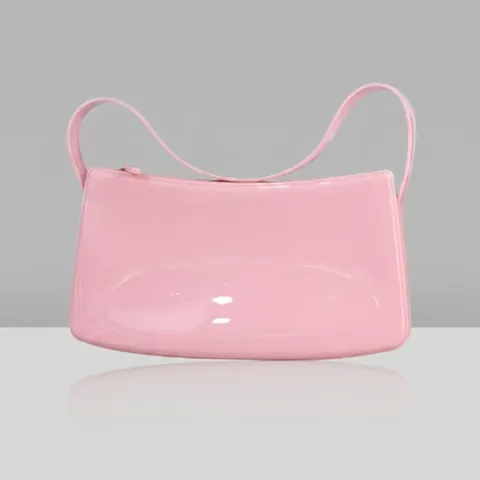 Bolso de Hombro de PVC Jelly de Moda Bolso de Mano Minimalista para Axila para Mujer Verano Color Sólido Impermeable Everyday Street Style