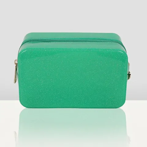 Women Dopamine Transparent Waterproof Glitter Cosmetic Bag PVC Shiny Clutch Handbag Travel Toiletry Makeup Organizer Bag