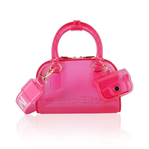 Damen Fashion Transparent PVC Gelee Schultertasche Mit Breitem Gurt Und Mini Beutel Wasserdicht Klar Umhängetasche Für Sommer