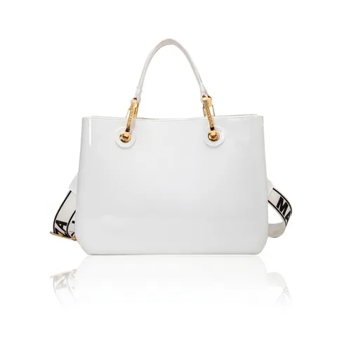 Borsa Tote da Donna in Pelle Verniciata con Tracolla Larga a Lettere Borsa a Tracolla Quadrata in PVC Lucido per Uso Quotidiano