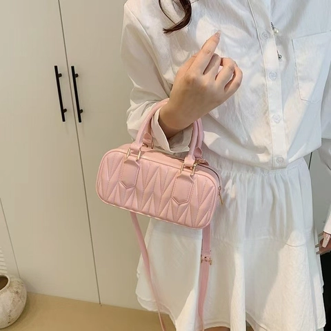 Damen Fashion Gesteppt PVC Gelee Boston Tasche Urban Minimalistisch Kissen Umhängetasche Handtasche Für Den Alltag