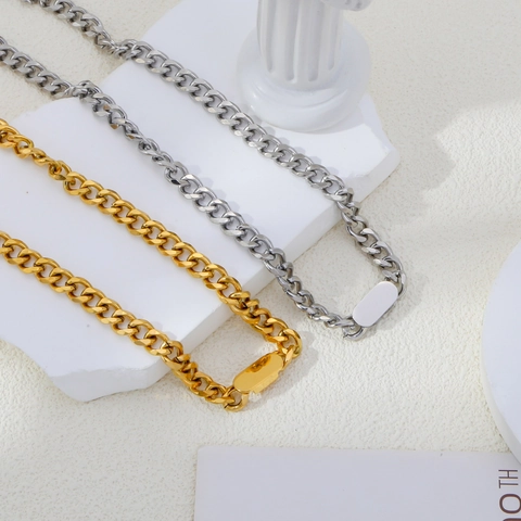 Hiphop Roestvrij Staal Cubaanse Schakel Ketting Armband Blanco Staaf Hanger Goud Zilver Verguld Street Style Sieraden Voor Heren Dames
