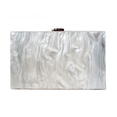 Damen Marmormuster Abend Clutch Mode PVC Hartschale Box Handtasche Mit Goldener Kette Für Hochzeit Bankett Party