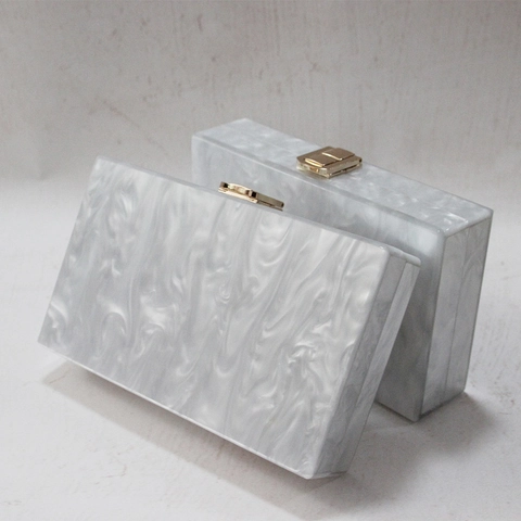 Damen Marmormuster Abend Clutch Mode PVC Hartschale Box Handtasche Mit Goldener Kette Für Hochzeit Bankett Party