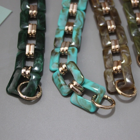 Tracolla Vintage in Resina Acrilica a Catena Spessa per Borse a Tracolla da Donna Accessori Fai da Te Decorazione Motivo Marmo