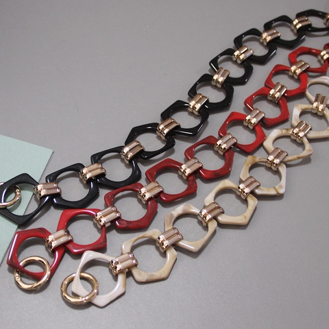 Vintage Colorful Acrylic Resin Bag Chain Contrast Color Detachable Thick Chain Decoration For Handbag Shoulder Strap For Women