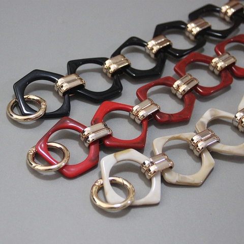 Vintage Colorful Acrylic Resin Bag Chain Contrast Color Detachable Thick Chain Decoration For Handbag Shoulder Strap For Women