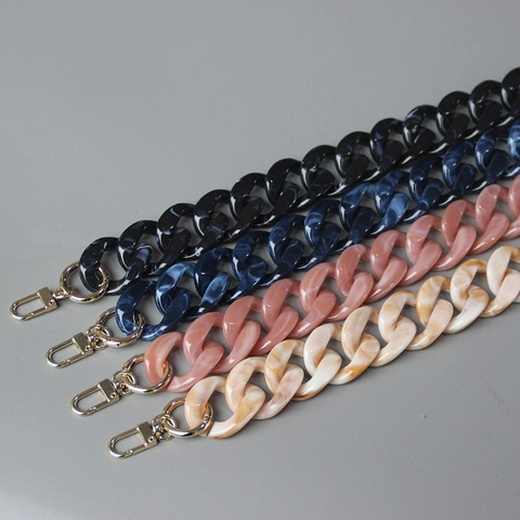 Correa de Cadena para Bolso de Acrílico de Moda Patrón de Mármol Resina Eslabón Grueso Accesorios Bolso Mujer Correa Hombro Vintage