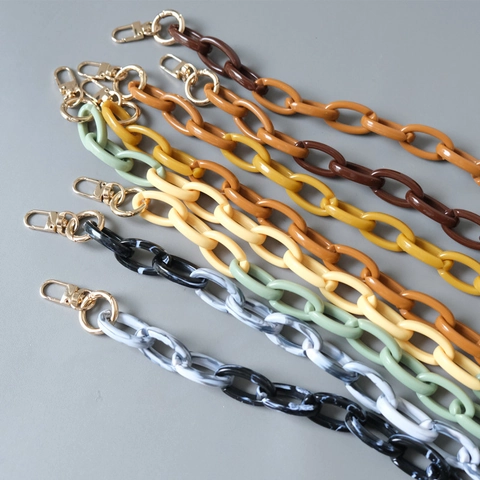 Correa de Cadena de Bolso Gruesa de Resina Acrílica Desmontable Color de Contraste Textura de Mármol para Bolsos Mujer DIY Accesorios