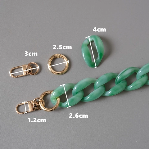 Acrylic Resin Chunky Bag Strap Marble Pattern Candy Color Replacement Shoulder Chain For Handbags Women DIY Bag Accessories