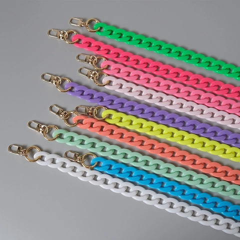 Acrylic Chunky Bag Chain Strap Candy Color Resin Fishbone Chain For Handbags Replacement Shoulder Strap DIY Bag Accessories