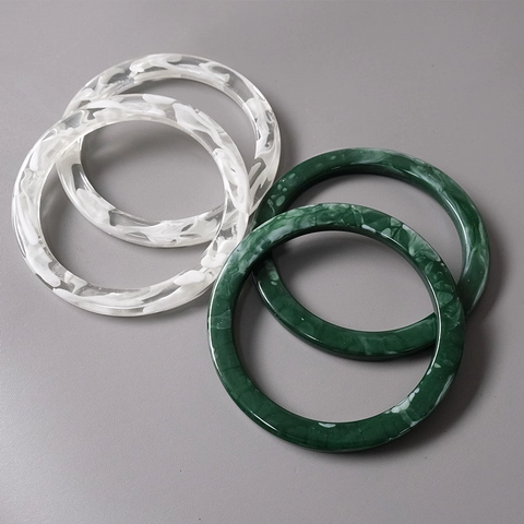 Asas de Bolso Redondas de Resina Retro Patrones de Mármol Asa de Repuesto para Bolso DIY Craft Accesorios de Bolso Para Mujer
