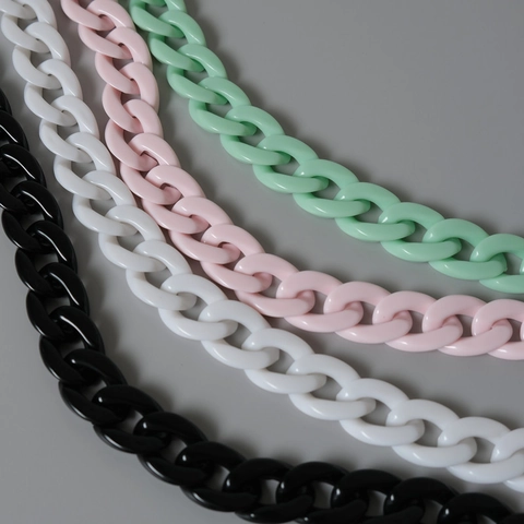 Acrylic Chunky Bag Chain Strap Candy Color Resin Fishbone Chain For Handbags Replacement Shoulder Strap DIY Bag Accessories