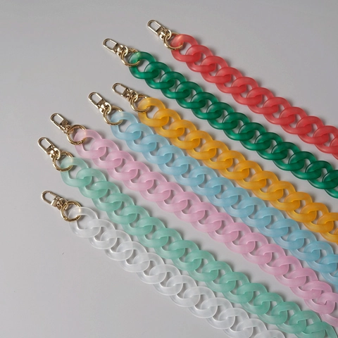 Correa de Bolso de Resina Acrílica Esmerilada Cadena Retro Gruesa Cuban Link Cierre de Aleación Correa Decorativa para Bolso de Hombro Mujer DIY