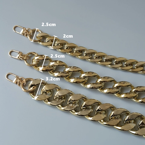Tracolla per Borsa a Catena Grossa in Oro da Donna in Acrilico Galvanizzato Tracolla di Ricambio per Accessori per Borse a Tracolla