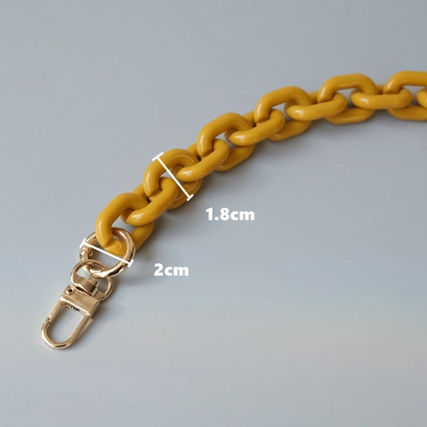 Fashion Resin Acrylic Chunky Chain Bag Strap With Metal Buckles Colorful Marble Texture Replacement Shoulder Strap For Handbag Women Accessories
