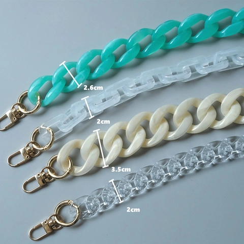 Correa de Bolso de Resina Acrílica Vintage Cadena de Repuesto Gruesa para Bolsos Mujer Correa de Hombro Patrón de Mármol Accesorio Desmontable