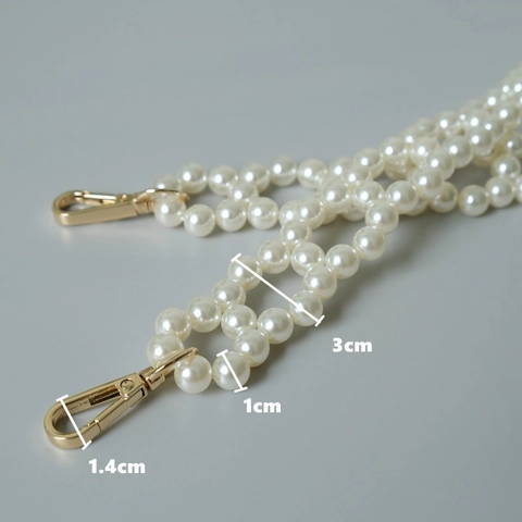 Elegante Correa De Bolso Trenzada De Resina Y Perlas Artificiales Para Mujer Cadena De Repuesto Para Bolso Vintage Con Cierre De Mosquetón