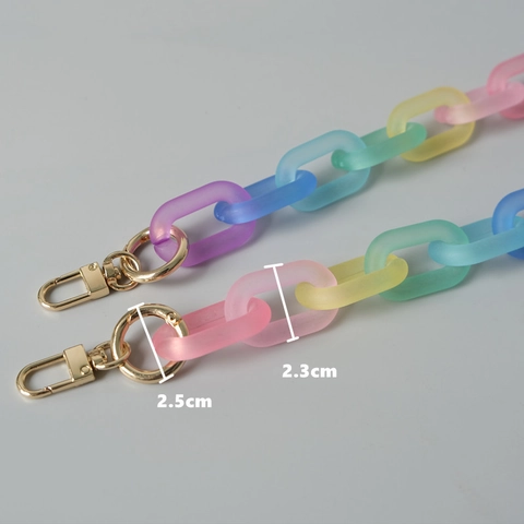 Vintage Mattiert Acryl Taschengurt Farbverlauf Regenbogen Harz Kette Ersatz Schultergurt Für Damen Handtaschen Zubehör