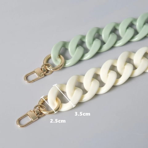 Fashion Acrylic Resin Bag Chain Strap Gold Metal Clasps For Handbags Shoulder Bags Women Retro Thick Link Style Accessory