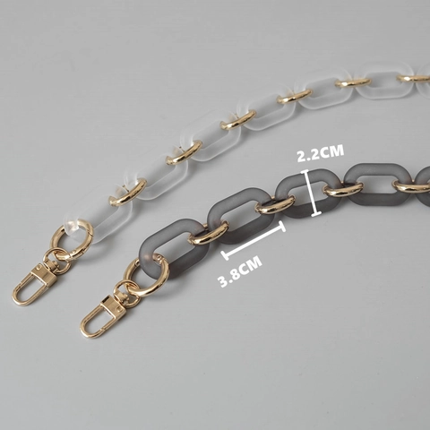 Cadena de Bolso de Acrílico Esmerilado de Moda Correa de Repuesto Con Eslabones de Metal Dorado Correa de Hombro Retro Accesorios de Bolso Para Mujer