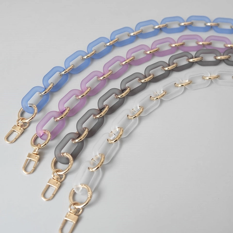 Cadena de Bolso de Acrílico Esmerilado de Moda Correa de Repuesto Con Eslabones de Metal Dorado Correa de Hombro Retro Accesorios de Bolso Para Mujer