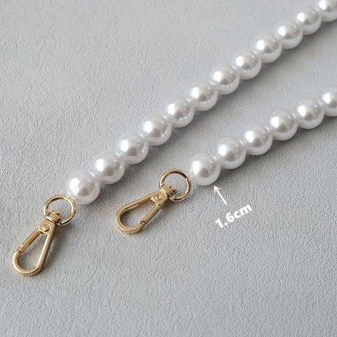 Elegant Artificial Pearl Handbag Strap Replacement With Metal Lobster Clasp Fashion DIY Handle Chain For Women Shoulder Bag