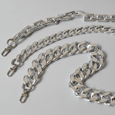Silver Electroplated Acrylic Alloy Chunky Bag Chain Strap Replacement Shoulder Strap For Handbags Crossbody Bags Fashion