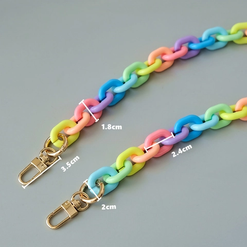 Correa de Cadena de Bolso de Resina Acrílica Color Caramelo Macarrón Con Cierre de Metal Dorado Para Mujer Bolso de Hombro Accesorios